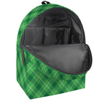 Green And White Plaid Pattern Print Backpack