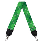 Green And White Plaid Pattern Print Bag Strap