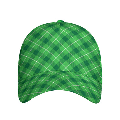 Green And White Plaid Pattern Print Baseball Cap