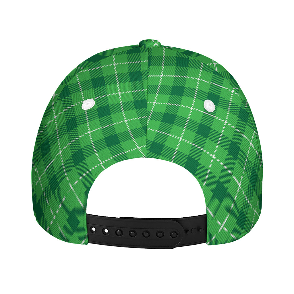 Green And White Plaid Pattern Print Baseball Cap