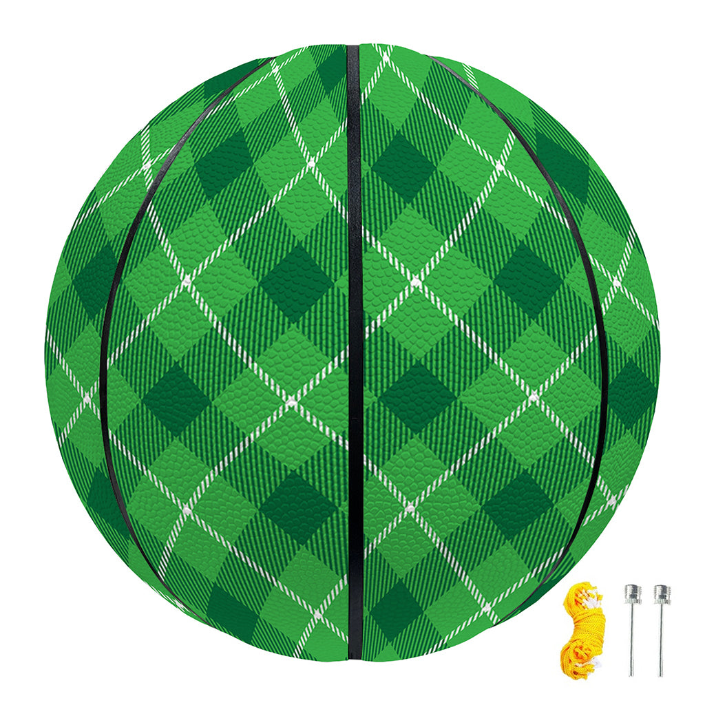 Green And White Plaid Pattern Print Basketball