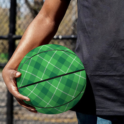 Green And White Plaid Pattern Print Basketball