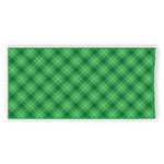 Green And White Plaid Pattern Print Beach Towel
