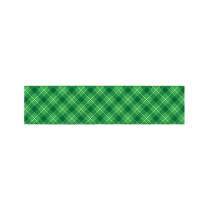Green And White Plaid Pattern Print Bed Runner