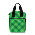 Green And White Plaid Pattern Print Bible Tote Bag