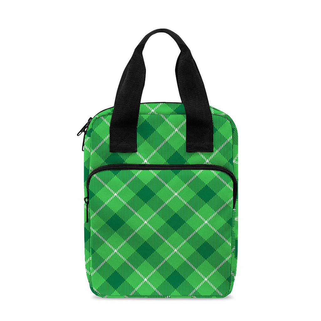 Green And White Plaid Pattern Print Bible Tote Bag