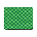 Green And White Plaid Pattern Print Bifold Wallet