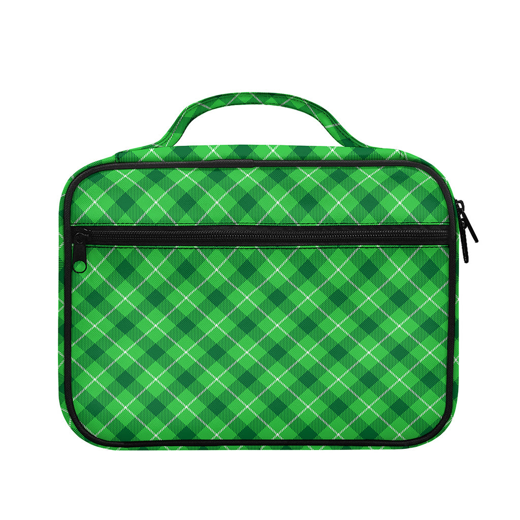 Green And White Plaid Pattern Print Briefcase Bible Bag