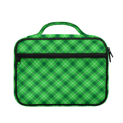 Green And White Plaid Pattern Print Briefcase Bible Bag