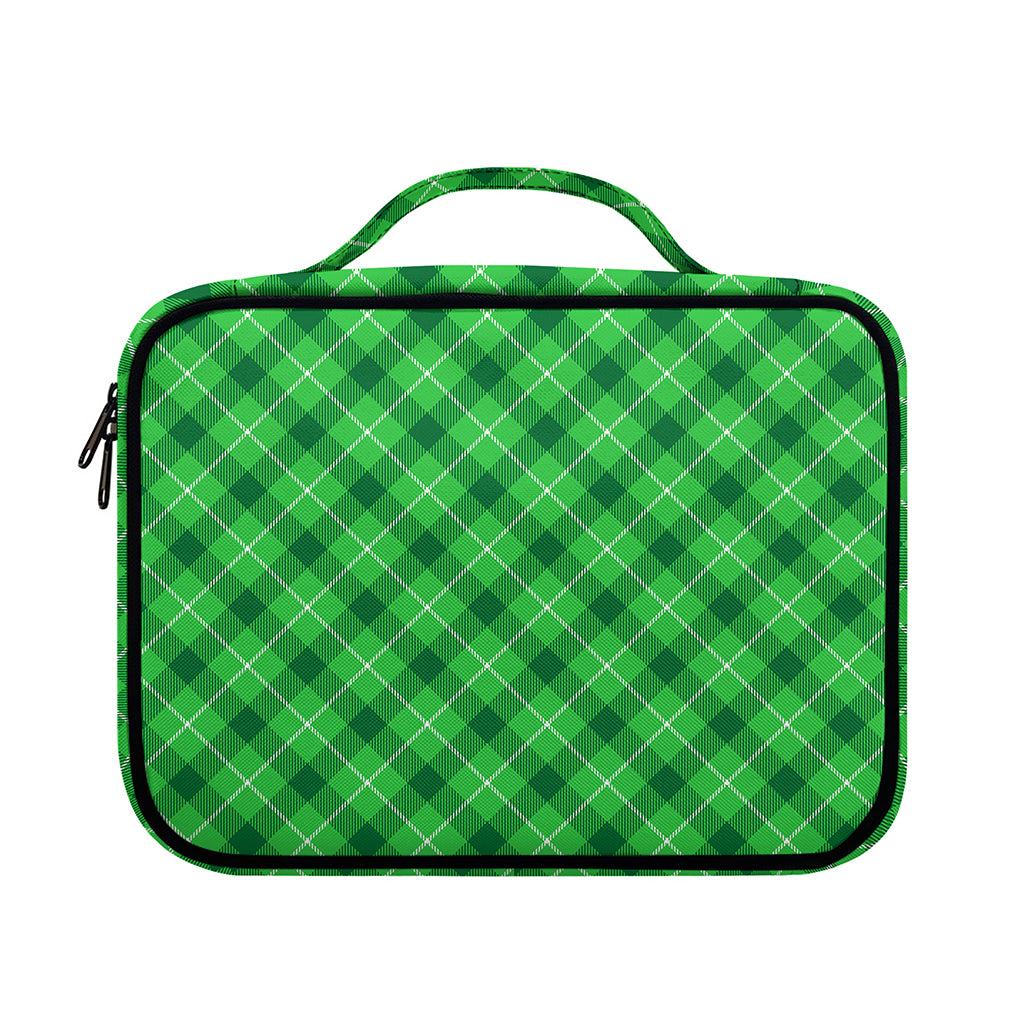 Green And White Plaid Pattern Print Briefcase Bible Bag