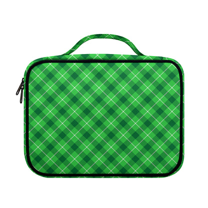 Green And White Plaid Pattern Print Briefcase Bible Bag