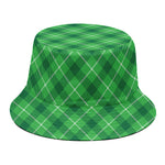 Green And White Plaid Pattern Print Bucket Hat