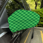 Green And White Plaid Pattern Print Car Side Mirror Covers