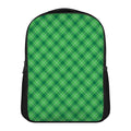Green And White Plaid Pattern Print Casual Backpack
