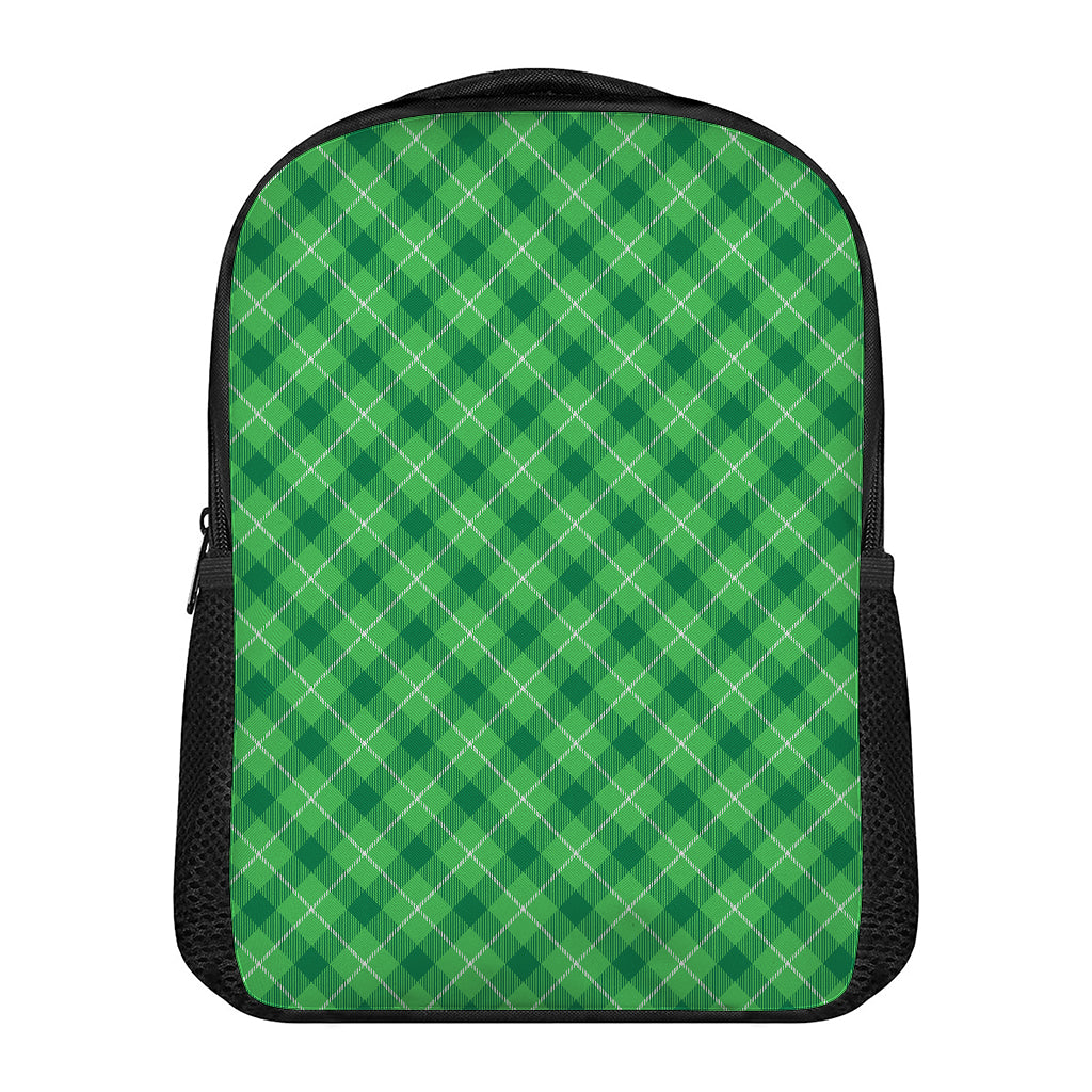 Green And White Plaid Pattern Print Casual Backpack