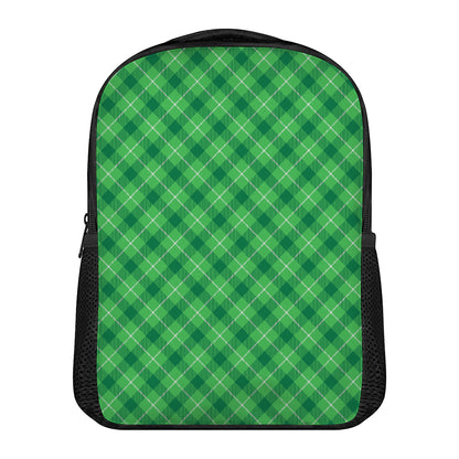 Green And White Plaid Pattern Print Casual Backpack