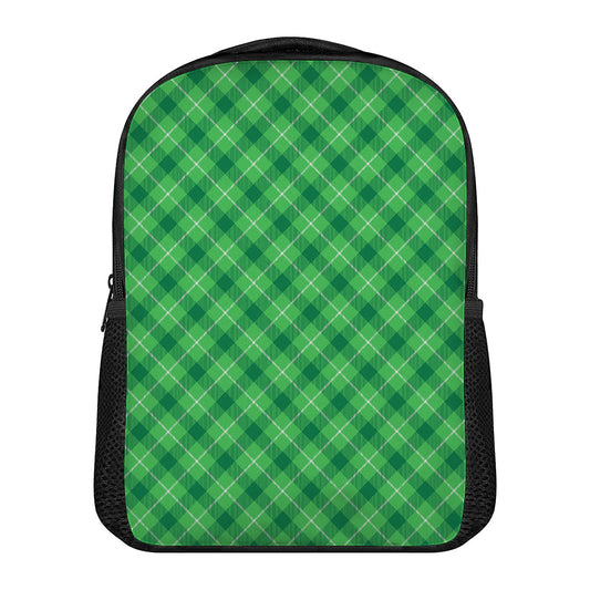 Green And White Plaid Pattern Print Casual Backpack