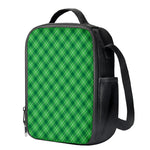 Green And White Plaid Pattern Print Crossbody Lunch Bag