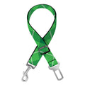 Green And White Plaid Pattern Print Dog Seat Belt