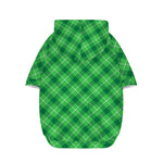Green And White Plaid Pattern Print Dog Zip Up Hoodie