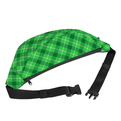 Green And White Plaid Pattern Print Fanny Pack