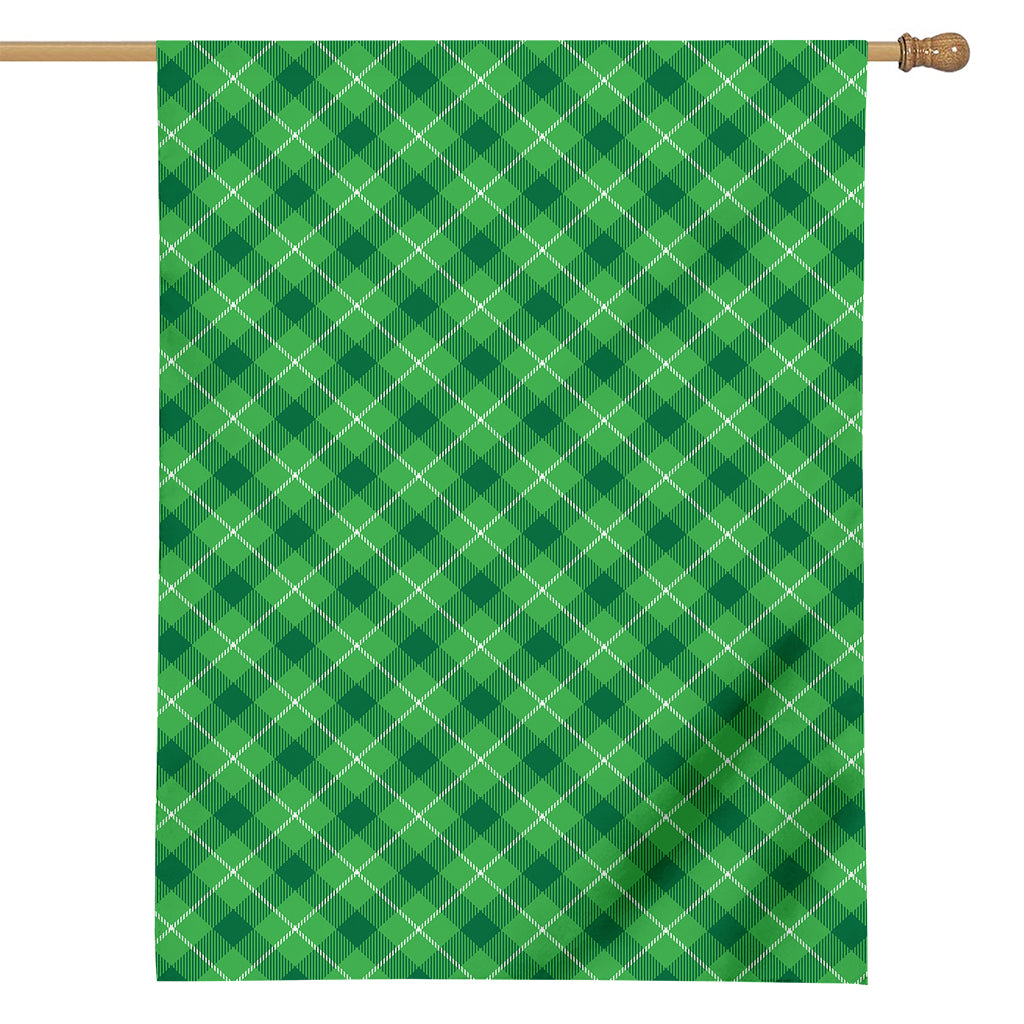 Green And White Plaid Pattern Print House Flag
