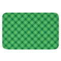 Green And White Plaid Pattern Print Indoor Door Mat