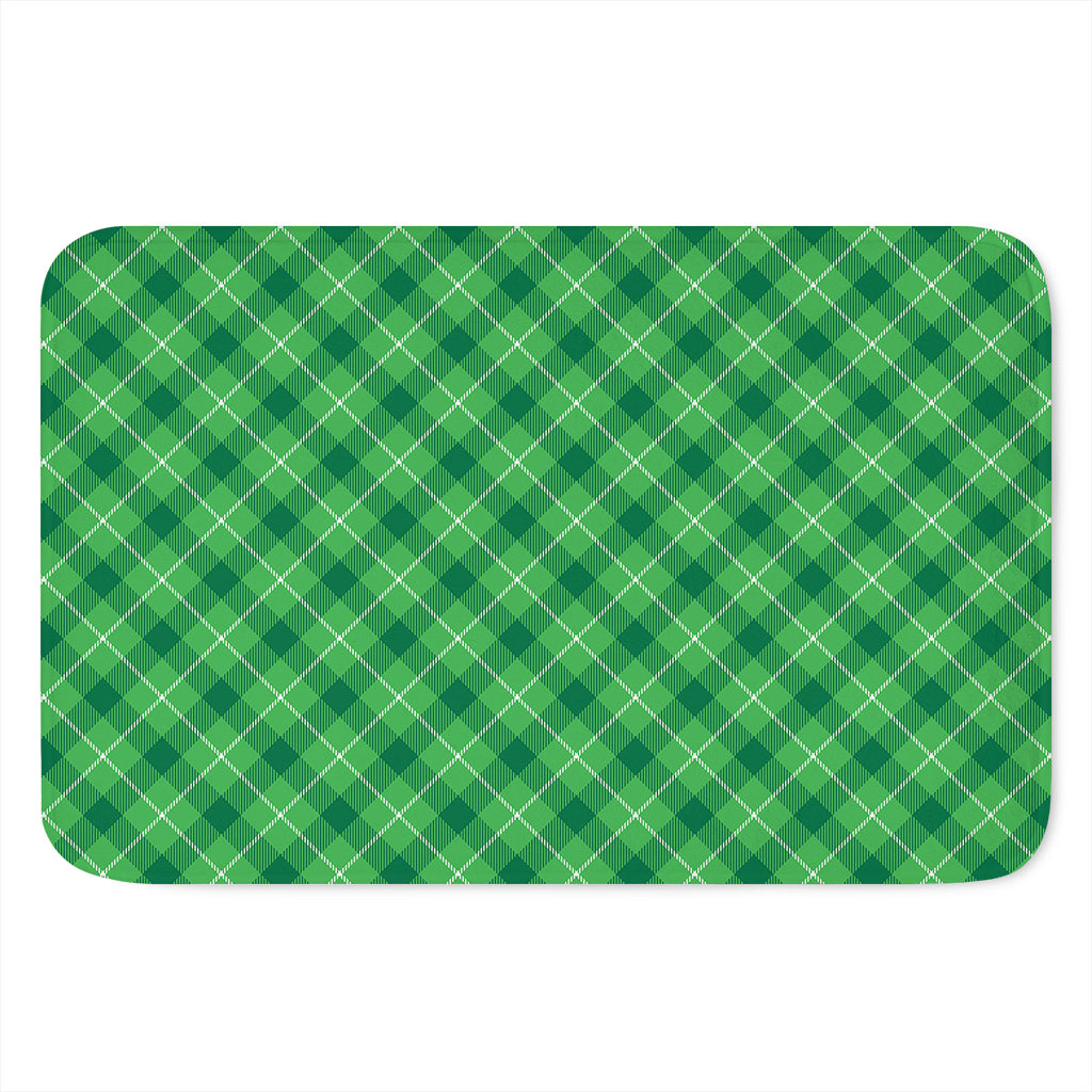 Green And White Plaid Pattern Print Indoor Door Mat