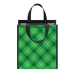 Green And White Plaid Pattern Print Insulated Lunch Tote