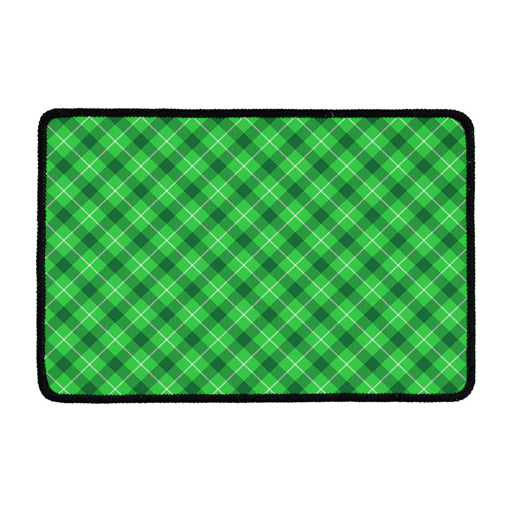 Green And White Plaid Pattern Print Kitchen Mat