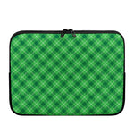 Green And White Plaid Pattern Print Laptop Sleeve