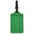 Green And White Plaid Pattern Print Luggage Tag