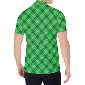Green And White Plaid Pattern Print Men's Shirt