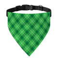 Green And White Plaid Pattern Print Over The Collar Dog Bandana