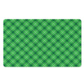 Green And White Plaid Pattern Print Polyester Doormat