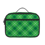 Green And White Plaid Pattern Print Portable Lunch Bag