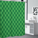 Green And White Plaid Pattern Print Premium Shower Curtain
