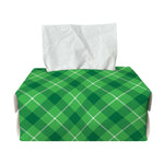 Green And White Plaid Pattern Print Rectangle Tissue Box Cover