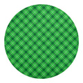 Green And White Plaid Pattern Print Round Blanket