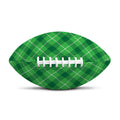 Green And White Plaid Pattern Print Rugby Ball
