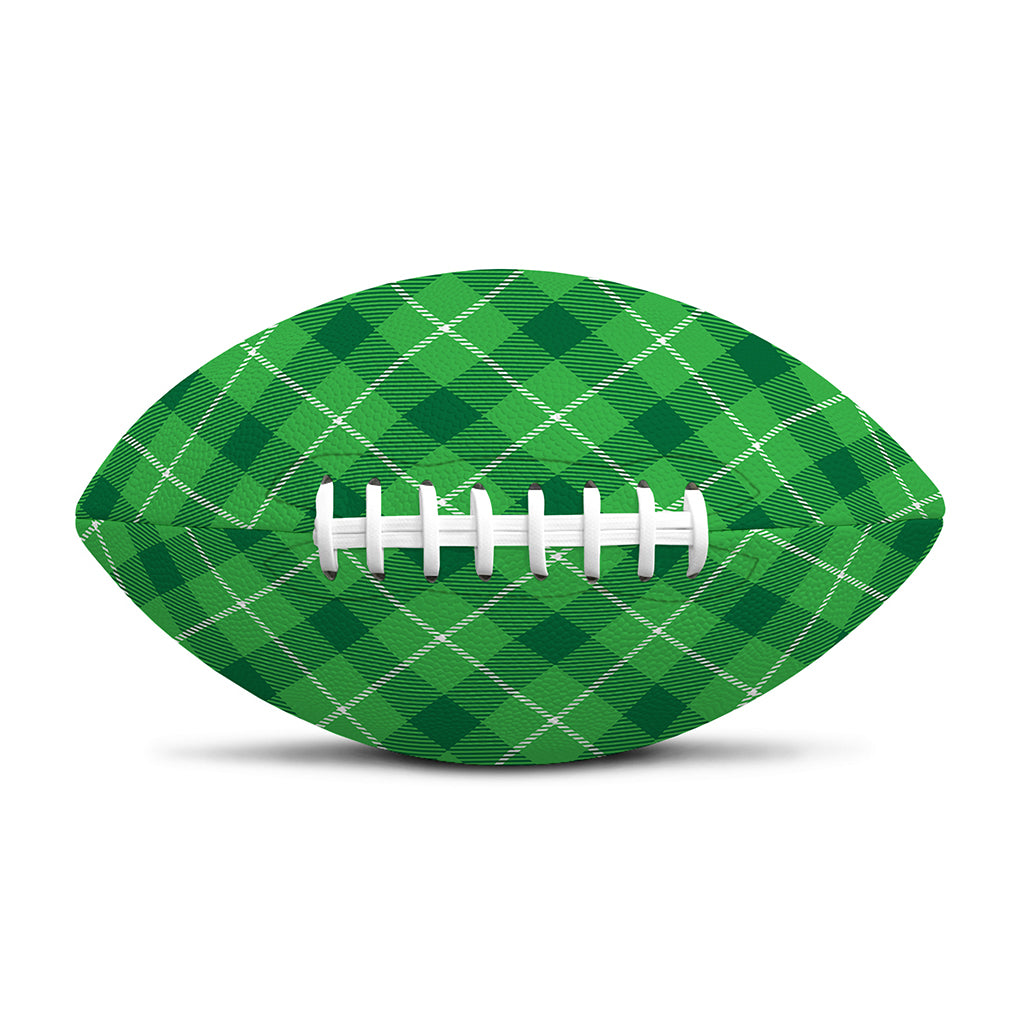 Green And White Plaid Pattern Print Rugby Ball