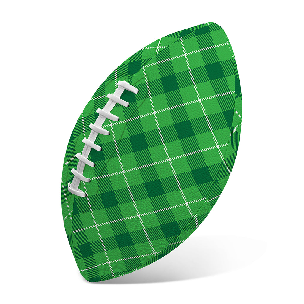 Green And White Plaid Pattern Print Rugby Ball