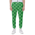Green And White Plaid Pattern Print Joggers