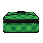 Green And White Plaid Pattern Print Small Lunch Bag