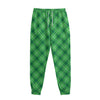 Green And White Plaid Pattern Print Sweatpants