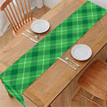 Green And White Plaid Pattern Print Table Runner