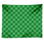 Green And White Plaid Pattern Print Tapestry