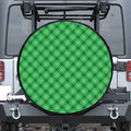 Green And White Plaid Pattern Print Tire Cover