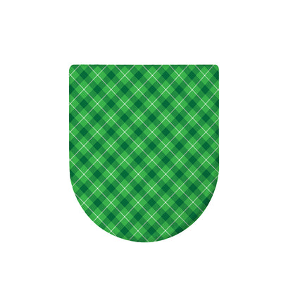 Green And White Plaid Pattern Print Toilet Lid Cover