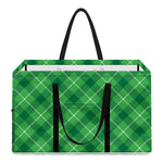 Green And White Plaid Pattern Print Utility Tote Bag